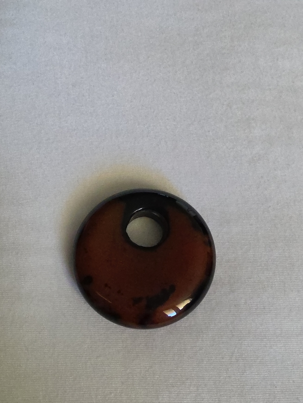Carnelian Agate Round Brown Donut Pendant